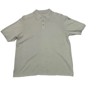 (SOLD) Tommy Bahama Men’s Polo Forge Striped Shirt | Cream/Tan | L